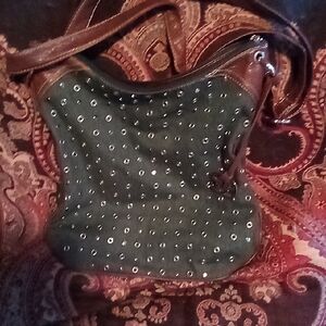 Marc Ecko  Vintage Studded Denim Crossbody Bag -